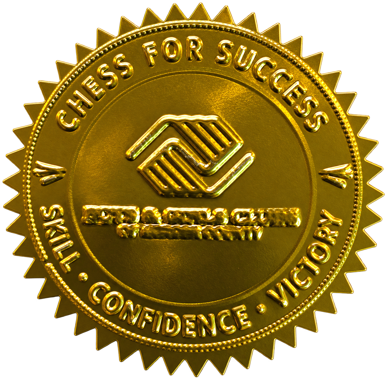 Chess for Success embosser seal — Skill, Confidence, Victory